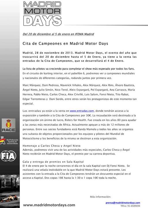 La lista para la Cita de Campeones de Madrid Motor Days sigue creciendo | blogenboxes